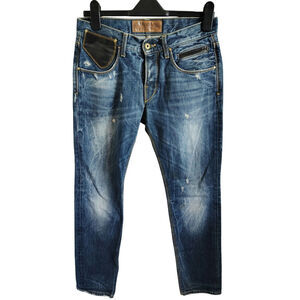 Roy Rogers Edmund Leather Trim Jeans Med wash